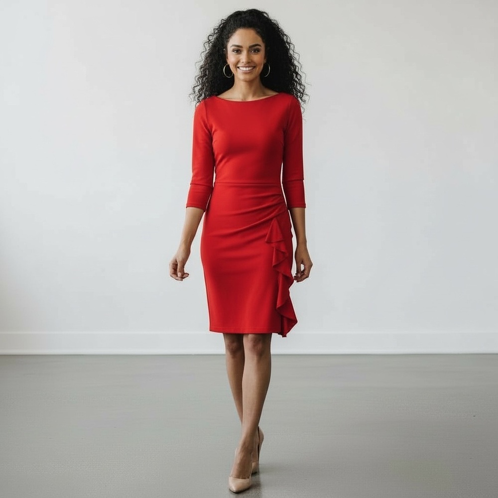 Ralph Lauren Red Ruffle Dress